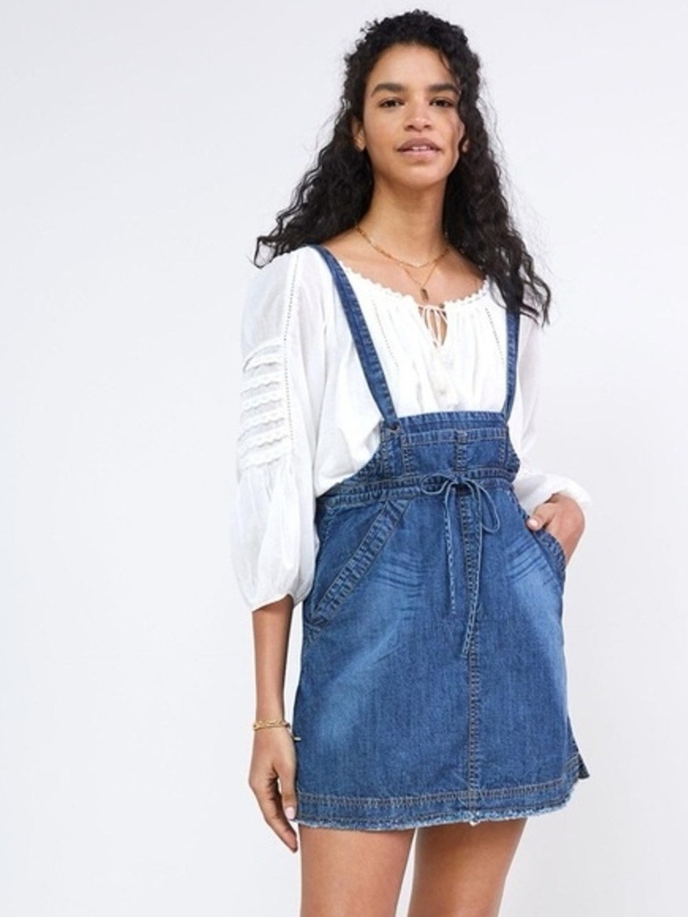 Anthropologie Pilcro Denim Jean Overall Skirt Skirtall